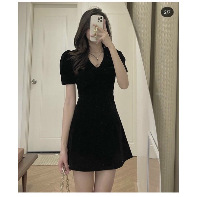 Đầm nhung nơ cổ - CIARA