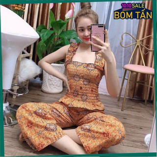 BỘ THỔ CẨM 2 DÂY BÈO NÚT VẢI LỤA HÀN ĐỒ BỘ MẶC NHÀ