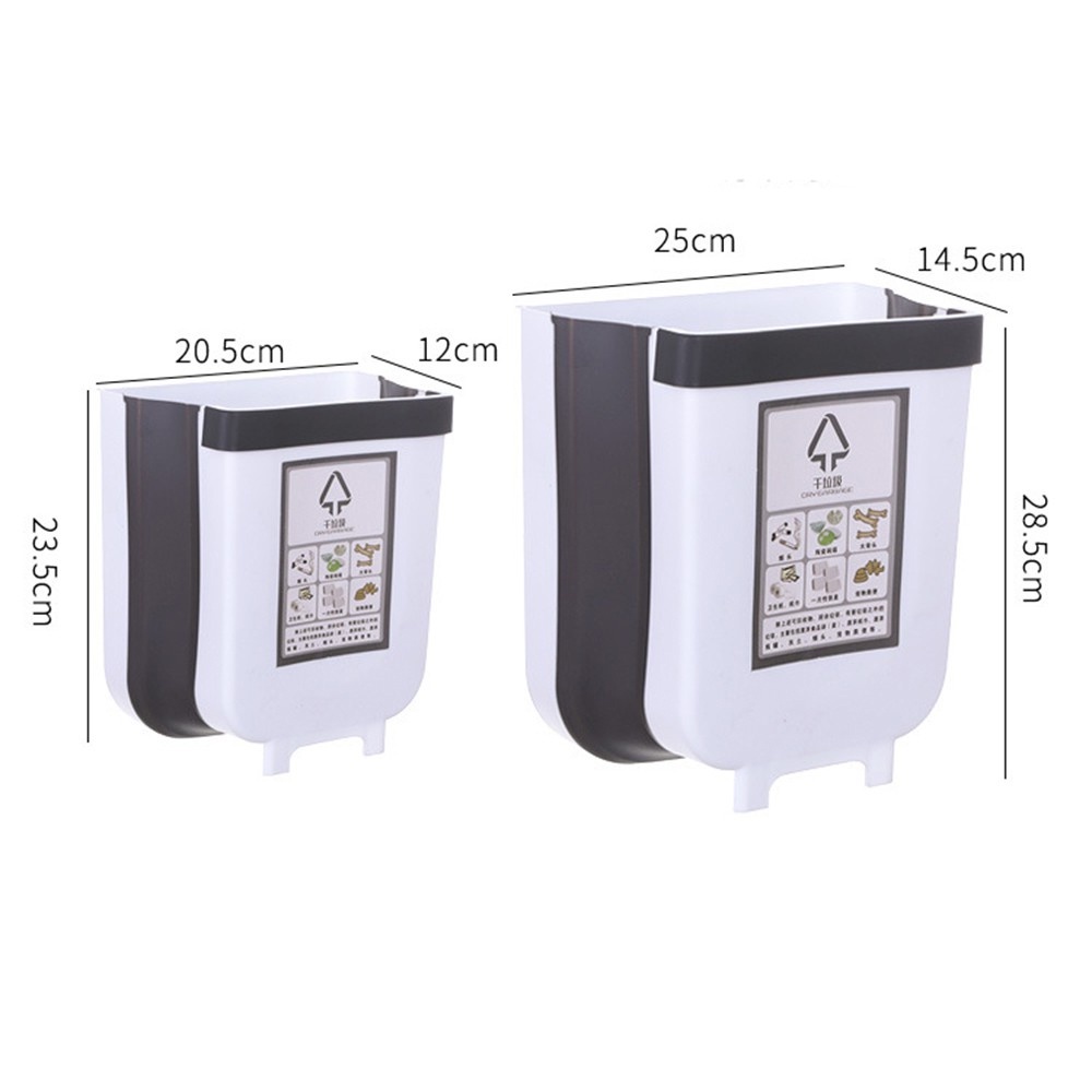 [Tổng Kho Sỉ] Thùng Đựng Rác Gắn Cửa Tủ Gấp Gọn Nhà Bếp - Thu Rộng Hẹp Thông Minh V8
