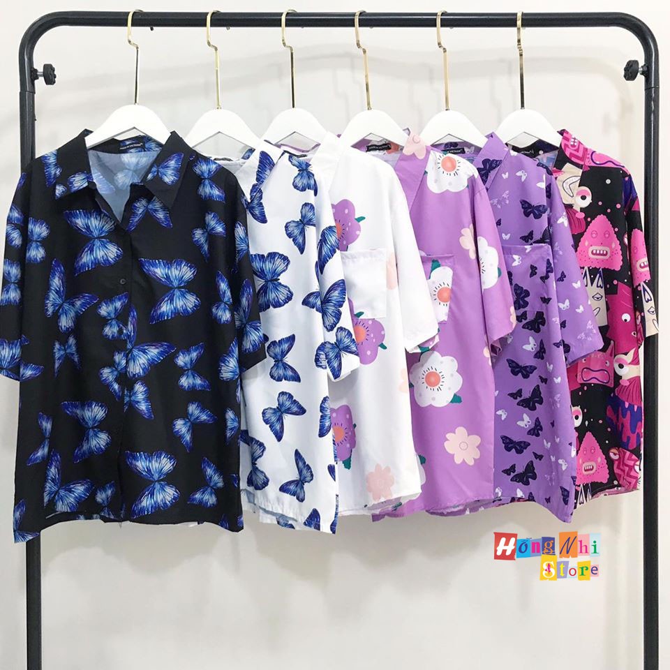 Áo sơ mi hoạ tiết khủng long xanh tay lỡ dáng rộng, sơ mi hoa dáng rộng đi biển unisex - mm | BigBuy360 - bigbuy360.vn