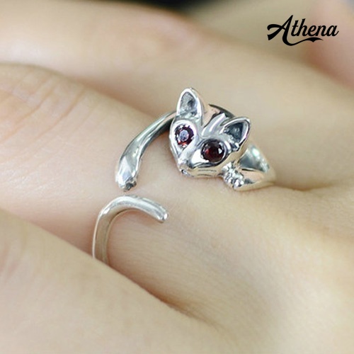 Nhẫn Hở Hình Mèo Đính Đá Dễ Thương Thời Trang Dành Cho Nữ