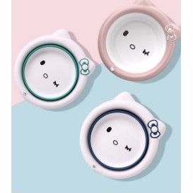 [Hàng cao cấp] Chậu Rửa Mặt Gấp Gọn Hình Mèo Hello Kitty Đáng Yêu Cho Bé/ Chậu rửa mặt gấp gọn hình cua cho bé