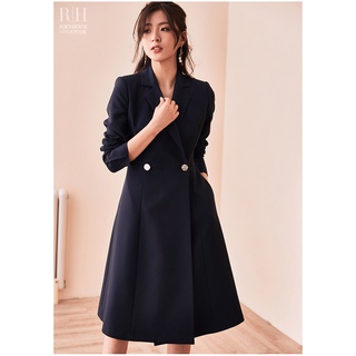 Đầm vest đấp chéo sang trọng với 2 màu đen đỏ