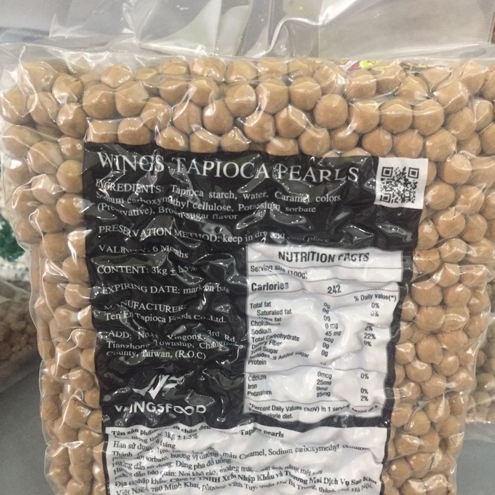 TRÂN CHÂU ĐƯỜNG ĐEN WING Làm Trà Sữa Trân Châu Đường Đen Tự Pha Hồng Trà Đen Lục Trà Lài Thái Xanh Thái Đỏ 1kg 500g 100g