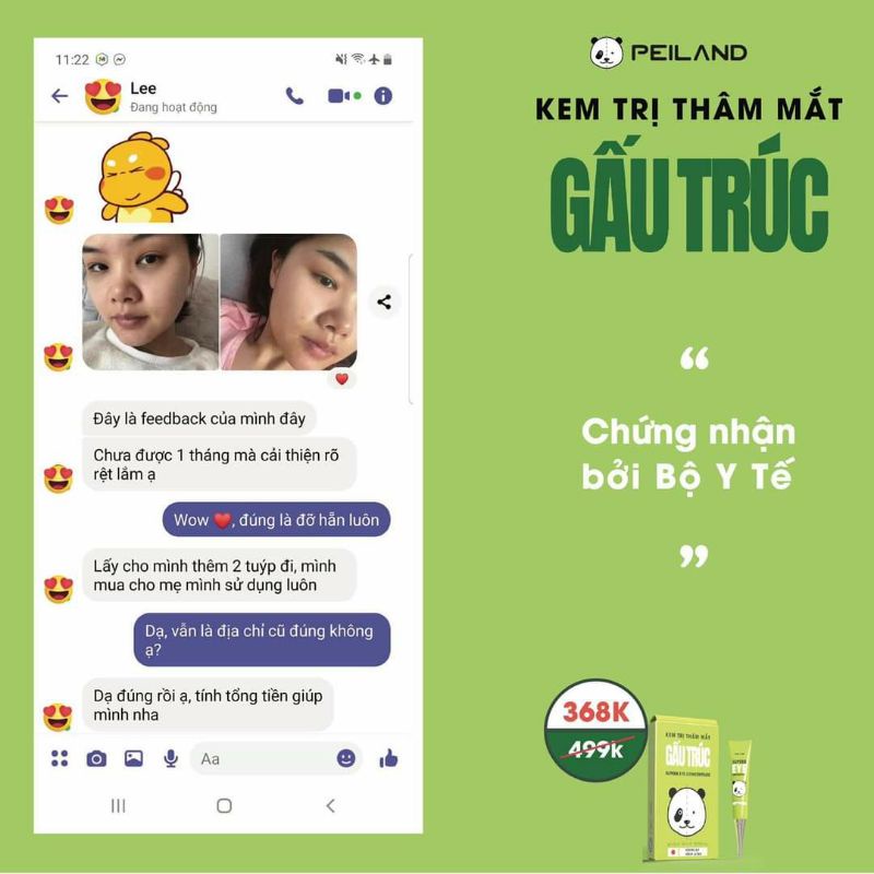 Kem Thâm Mắt Gấu Trúc Peiland 15gram