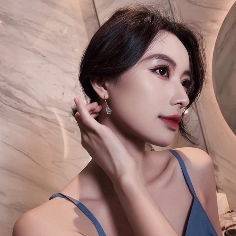 Bông Tai Dáng Dài Đính Đá Zircon Thanh Lịch 💕 khuyên tai 💕 trang sức