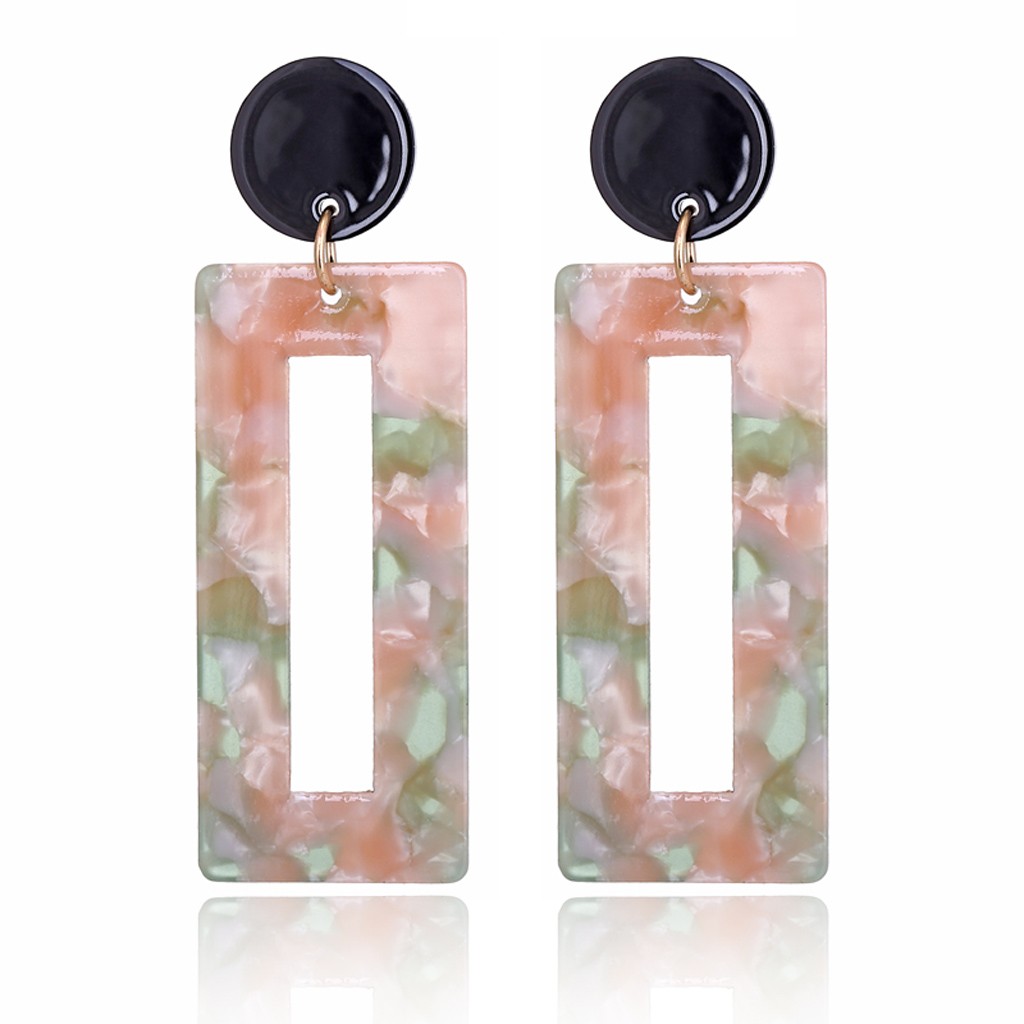 Bông tai nhựa thiết kế bản to thời trang cho nữ