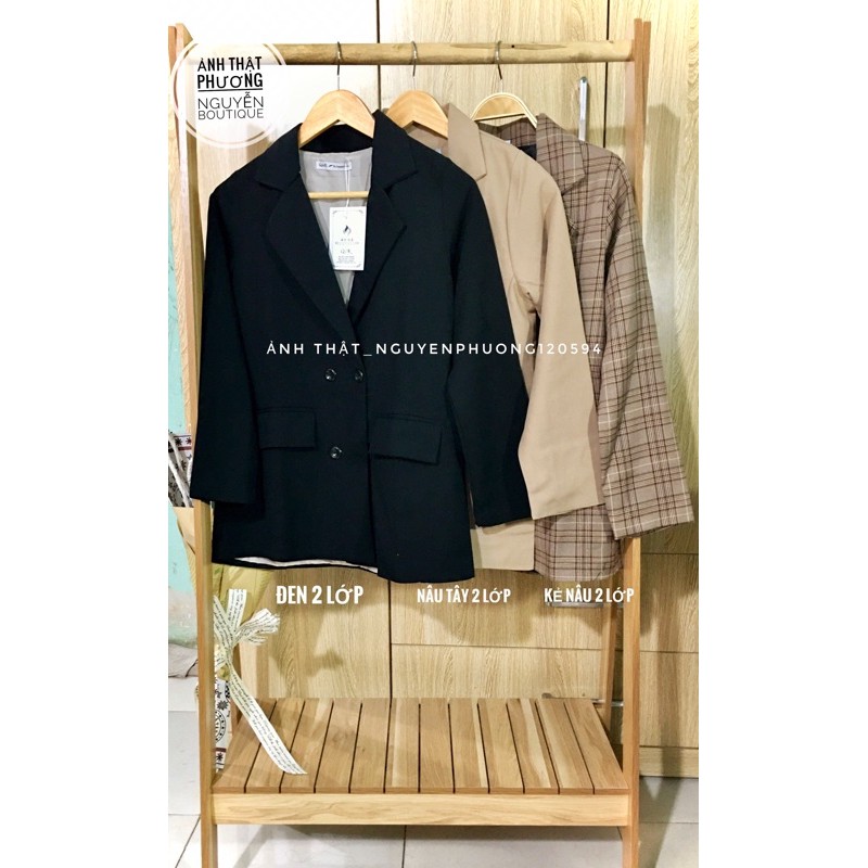 Áo blazer túi hộp hiện đại hai lớp phong cách ulzzang Hàn thanh lịch | BigBuy360 - bigbuy360.vn