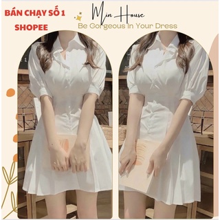 Váy trắng sơmi thanh lịch nhẹ nhàng-Hàng hotgirl Loại 1-váy trắng dự tiệc,chụp hình kỷ yếu