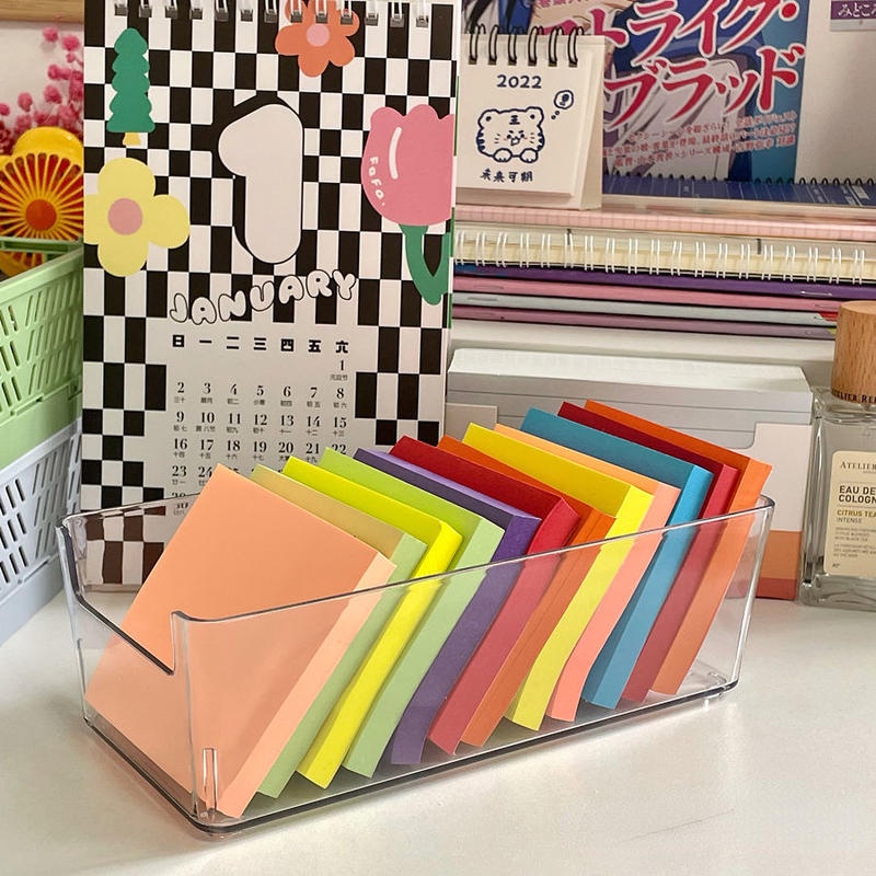 ⭐ iLado ⭐ kệ văn phòng phẩm để bàn tủ nhựa ghép Acrylic túi trong dễ thương Sticker In Họa Tiết Hoạt Hình trong suốt hộp văn phòng phẩm suốt kệ sổ tay tủ mini tủ để bàn chất lượng cao cất gọn gàng