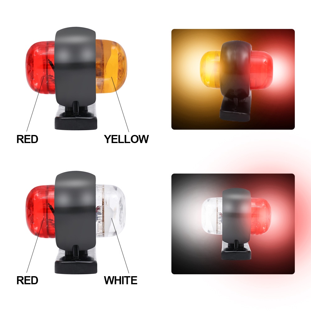 Set 4 Đèn LED 12V 24V Gắn Hông Xe Mô Tô / Xe Tải Dùng Để Báo Tín Hiệu Xi Nhan