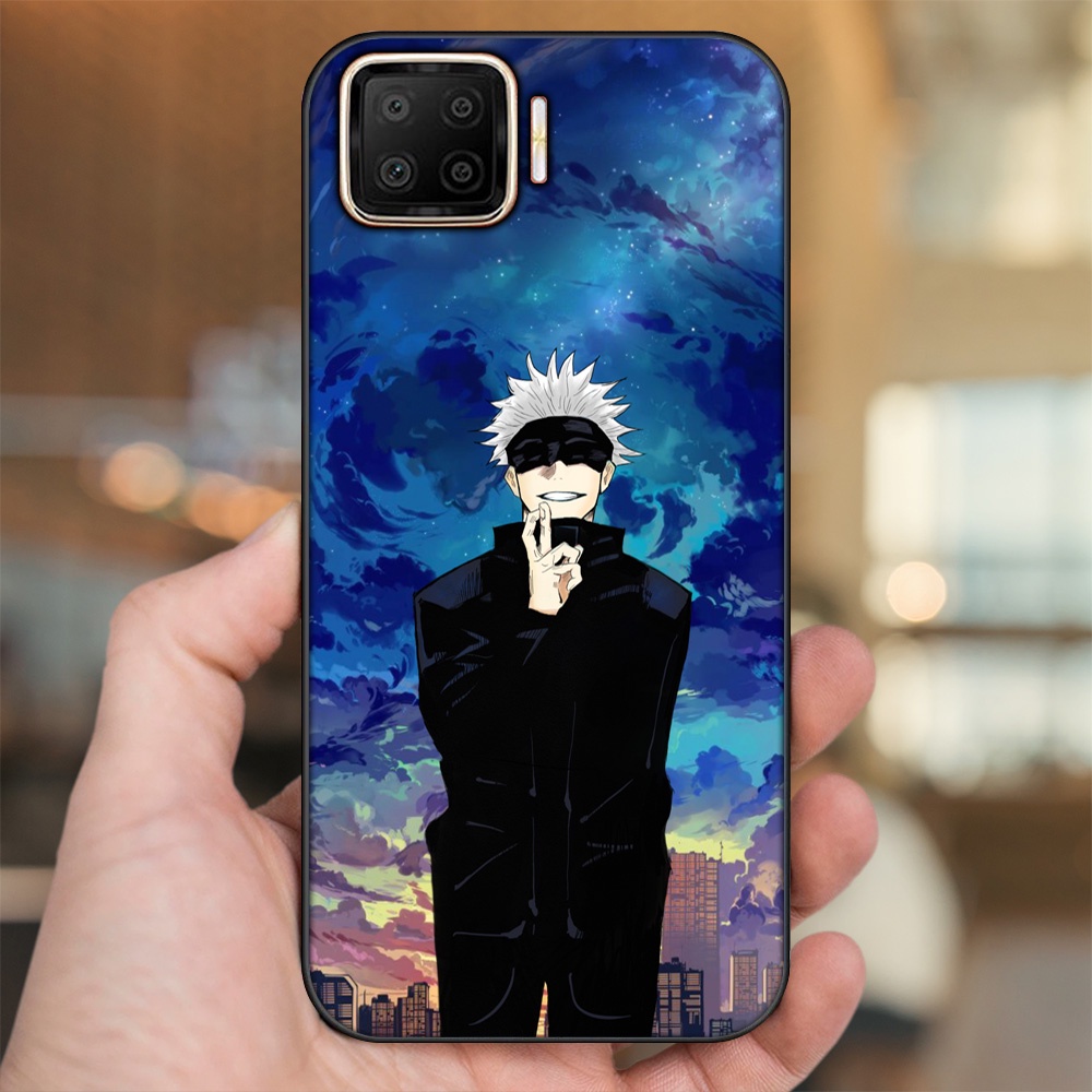 Ốp lưng Oppo A73, A93 4G viền đen in hình Satoru Jujutsu Kaisen