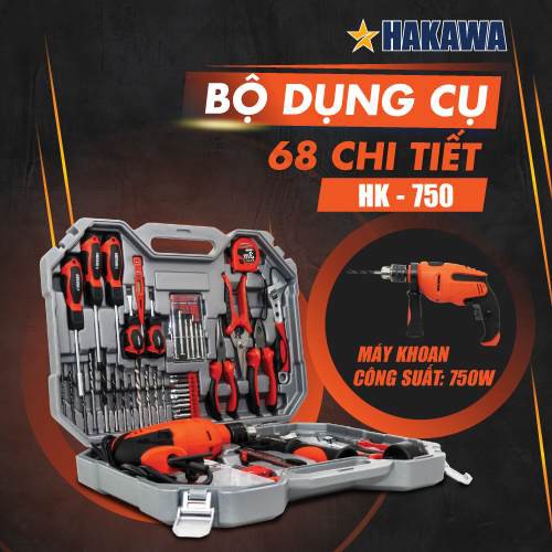 Bộ Dụng Cụ Đa Năng 68 Chi Tiết HAKAWA HK-750 - Chính Hãng - Bảo Hành 24 Tháng.