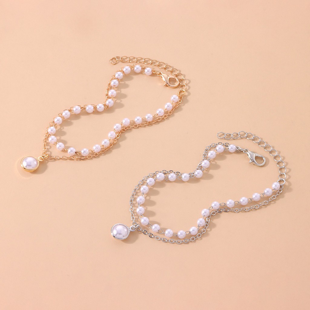 Vòng tay Bateno 2 sợi ngọc trai nhân tạo nữ tính PK19