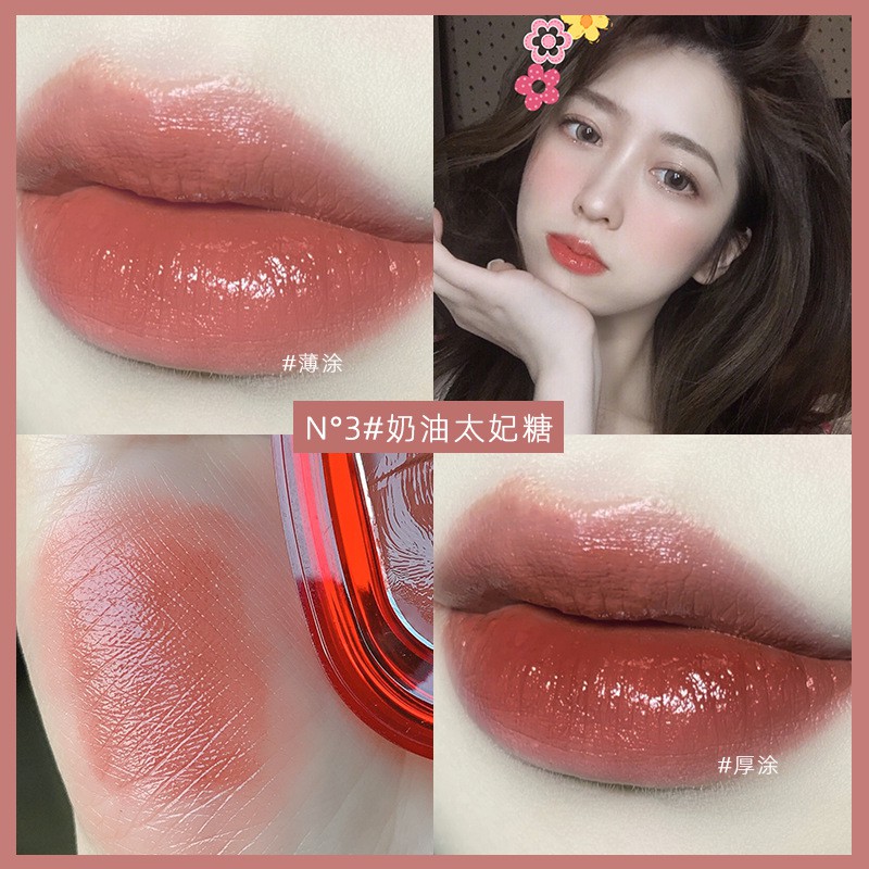 Son Dưỡng Môi Có Màu Gella's Pot Lip Dạng Hũ Tặng Kèm Cọ Đánh Son