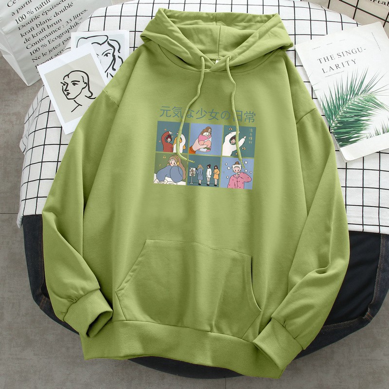 Áo hoodie chữ nhật sáu ô vuông DTR0919