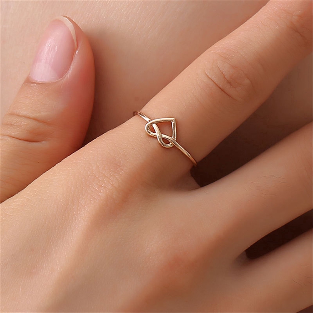 fashion woman simple open up rings hollow heart love adjustable rings jewelry