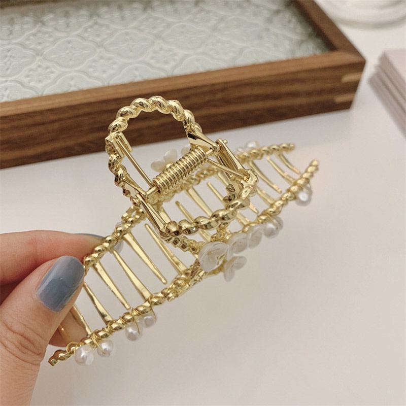 Mới Kẹp Tóc Hình Hoa Đính Ngọc Trai Nhân Tạo Phong Cách Retro