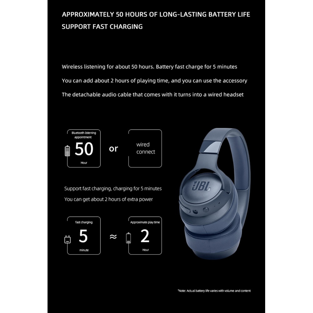 Tai Nghe Chụp Tai Bluetooth JBL tune 710bt T700 Chống Ồn Có Micro Âm Thanh Trầm