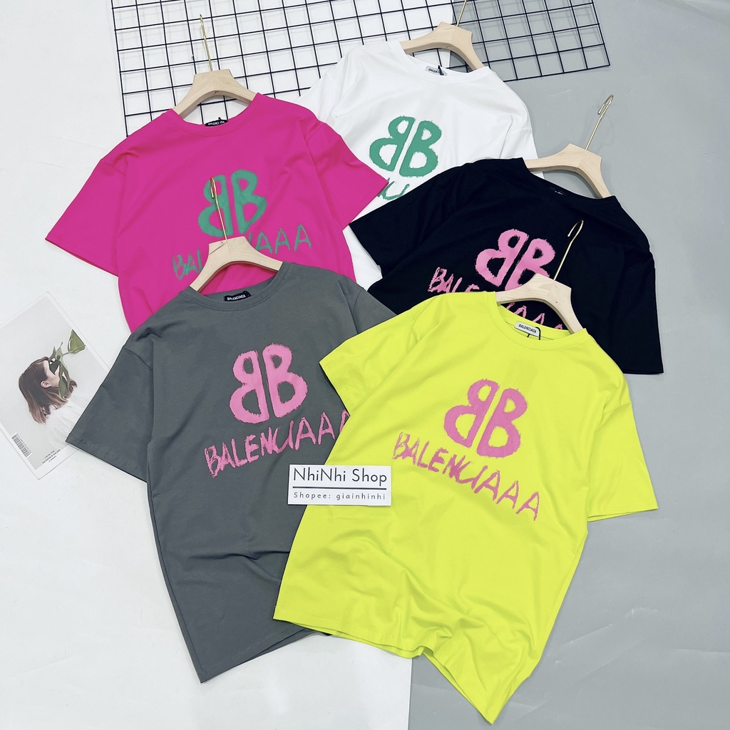 Áo phông nữ dáng dấu quần cổ tròn, Áo thun form dài dấu quần in BB AP1205 - NhiNhi Shop