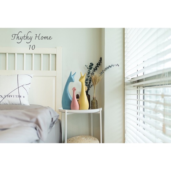 Gia Đình Nai Hươu |Tượng Sứ Hình Nai Và Hươu Trang Trí