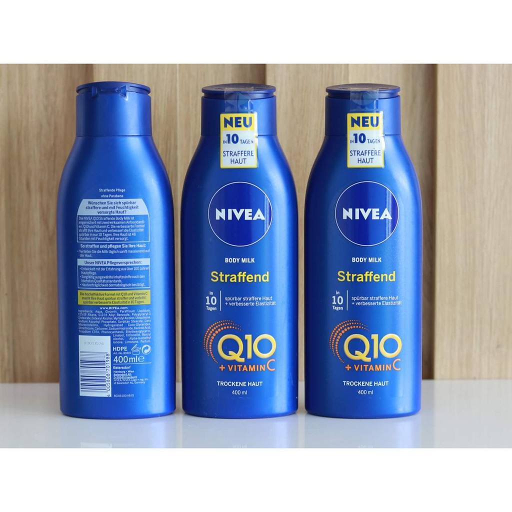 Dưỡng thể Nivea Q10 Body Lotion + Vitamin C cho da nhạy cảm, xách tay Đức