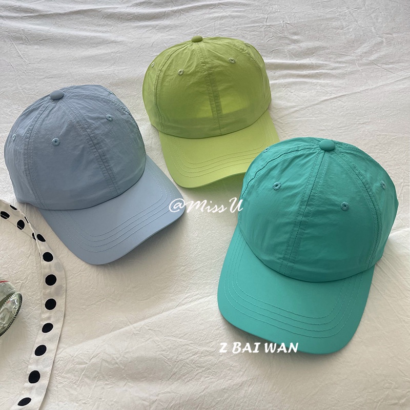 Mũ Lưỡi Trai Thêu Chữ Chất Vải Khô Thoáng Nhanh Thời Trang Mùa Hè Hàn Quốc Cho Nữ