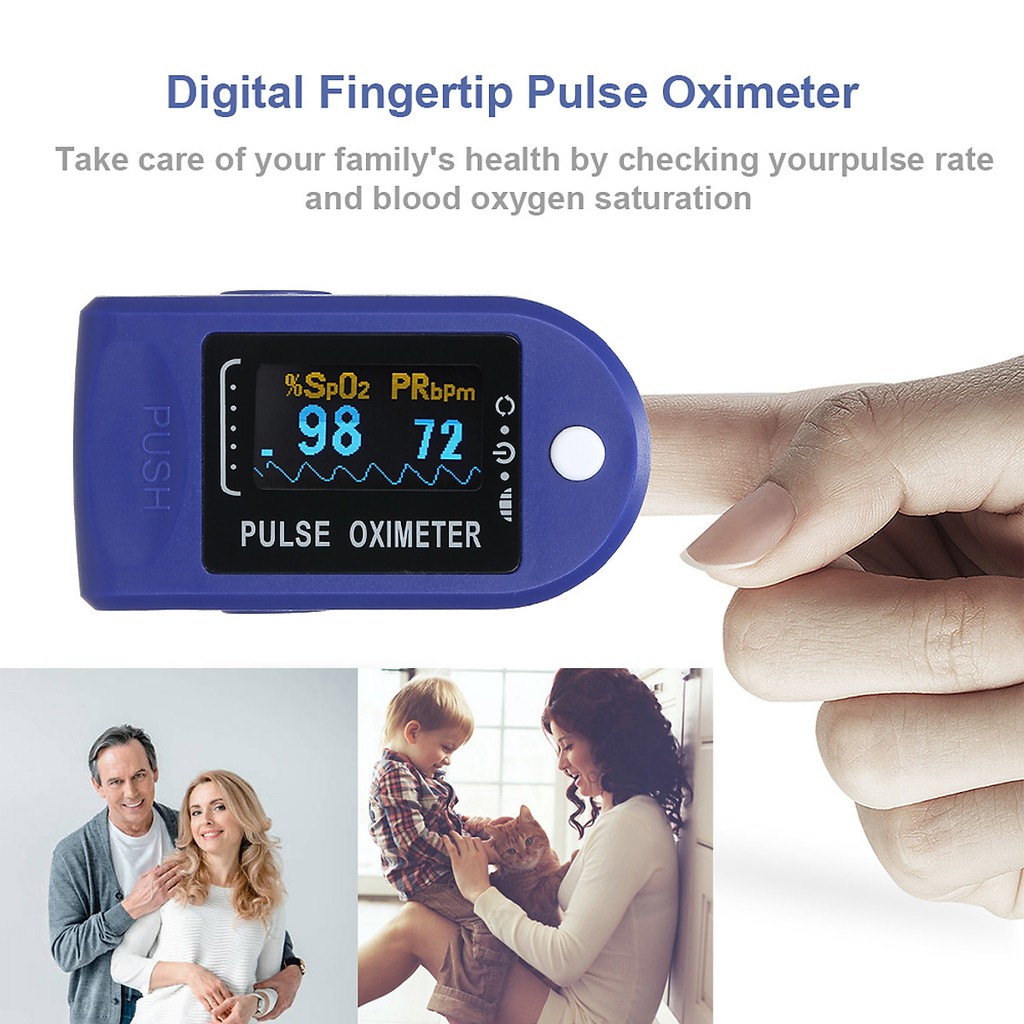 Máy đo lượng oxy trong máu thông qua ngón tay cho kết quả nhanh SpO2 ( tặng kèm vòng đo huyết áp)