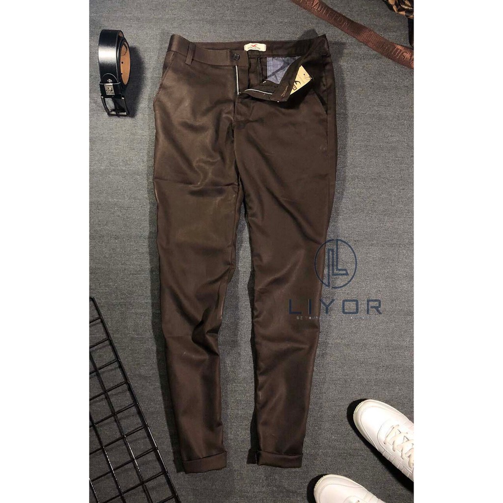 Quần kaki nam (HỖ TRỢ ĐỔI SIZE) dài form ôm tôn dáng thiết kế trơn đơn giản - Liyor - QDKK001