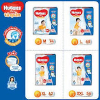 Tã bỉm quần Huggies Dry Pants gói nhỏ size S 24 miếng M 22 miếng L 20 Miếng XL 18 Miếng XXL 16 miếng date 2020 new.