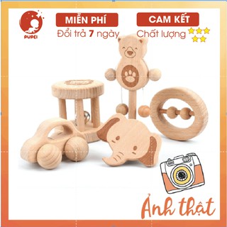 Set 5 món đồ chơi xúc xắc gỗ cho bé [GỖ TỰ NHIÊN] con chơi cực thích