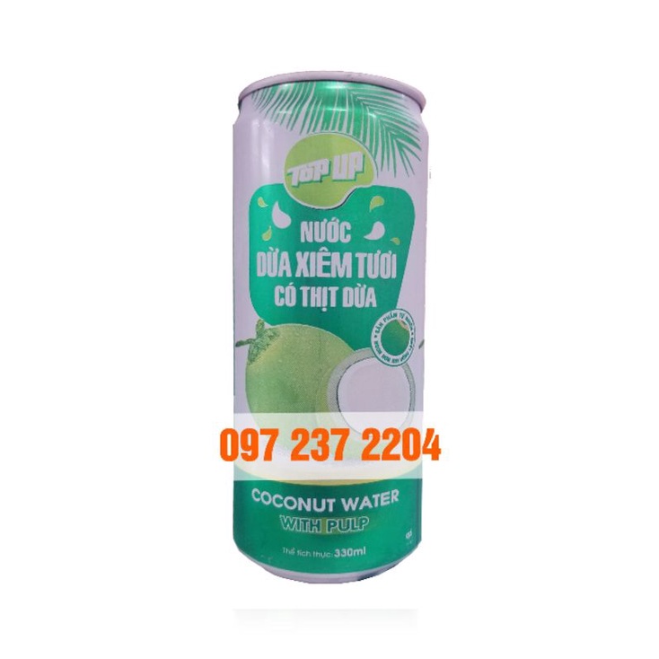 Nước Dừa Xiêm Tươi Có Thịt Dừa - Thùng 24 lon