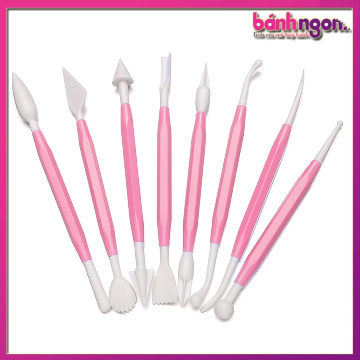 Bộ 8 dụng cụ cắt và tạo hình/trang trí bánh kem 2 đầu tiện dụng