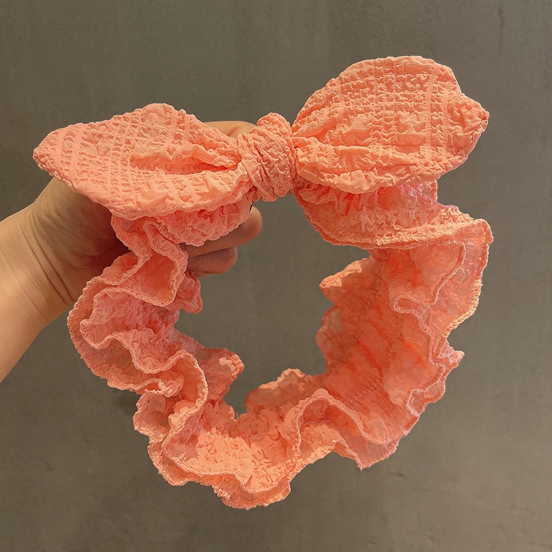 Băng Đô Nơ Vải Chiffon Màu Trơn Phong Cách Hàn Quốc