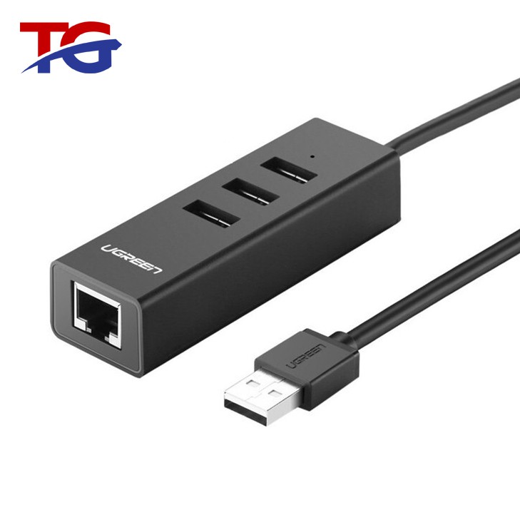 Bộ Chia USB Ra 3 Cổng USB 2.0 Kèm Cổng Mạng Ethernet 10/100Mbps Ugreen 30298