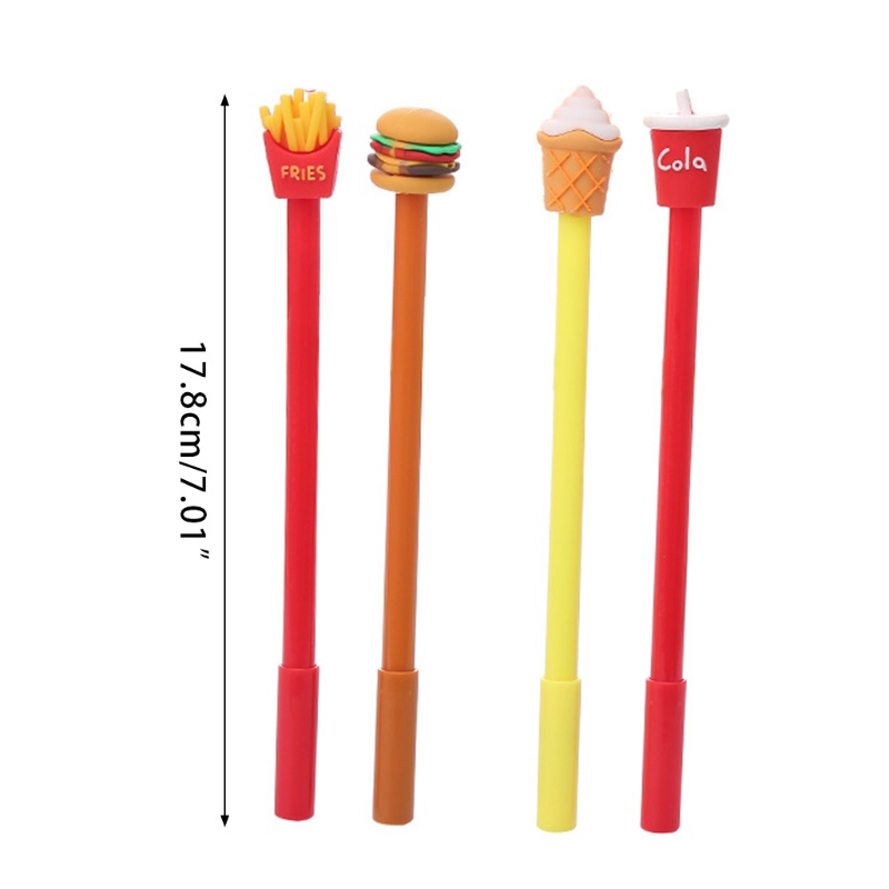 Set 4 Bút Mực Gel Màu Đen Có Thể Bơm Mực Được Phong Cách Hoạt Hình Xinh Xắn