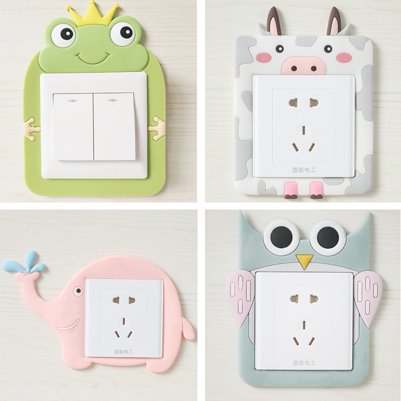 Cute Cover Wall Socket Light Switch Home Decoration Set Cactus Switch Cover Socket Wall Hiasan Soket Plug Deco Dinding