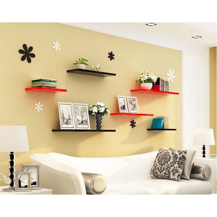 [XẢ LỖ] kệ treo tường thanh ngang Bộ 3 thanh 40cm sâu 13cm Gỗ lõi xanh chống ẩm cao cấp