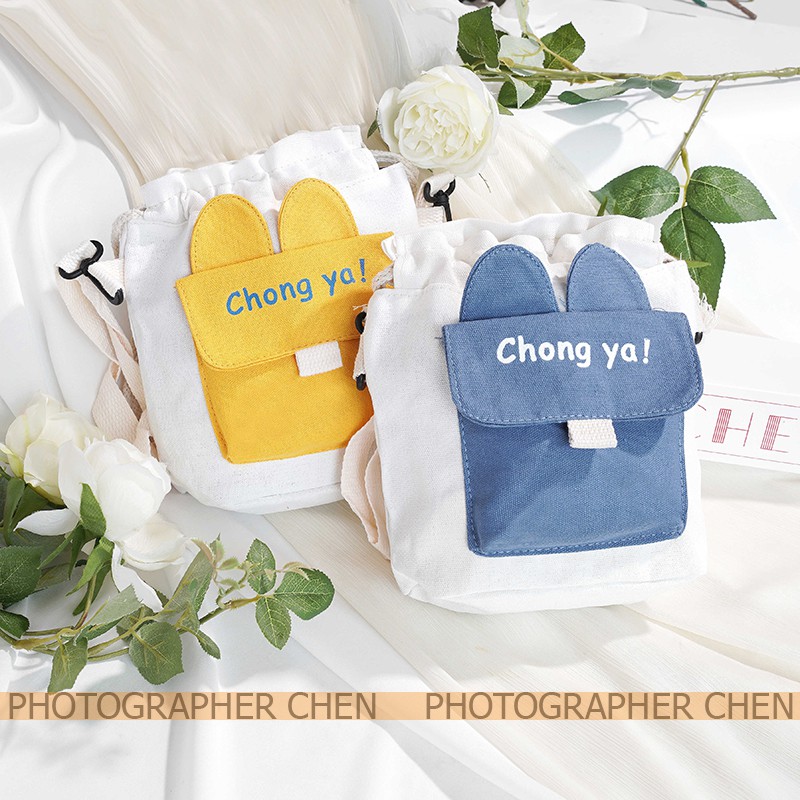 Túi Tote bag vải canvas dây rút tai thỏ dễ thương xinh đẹp giá rẻ TX02