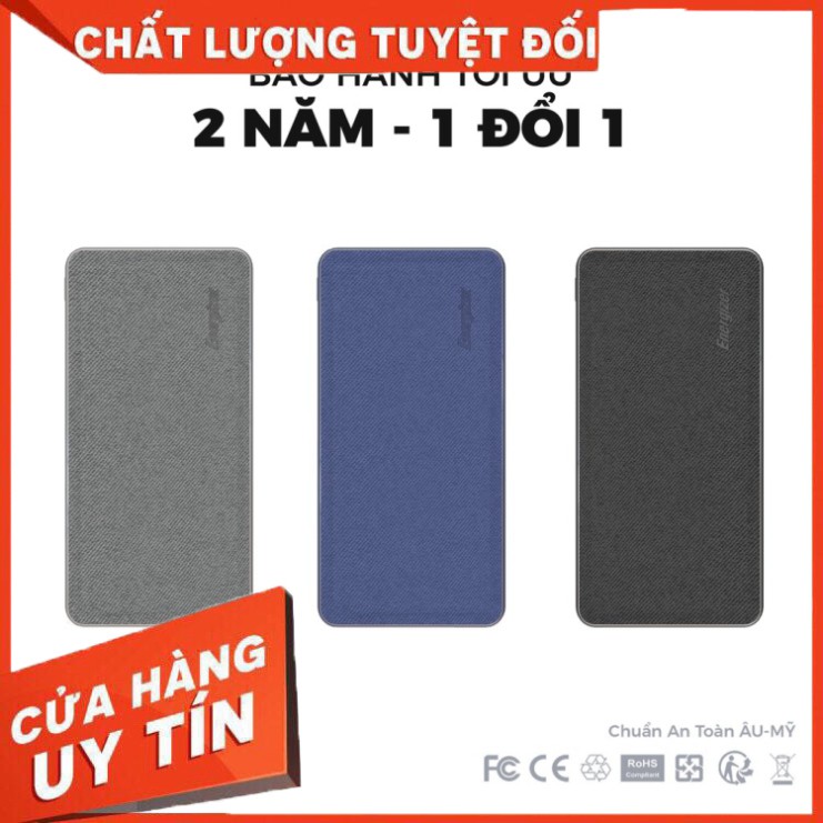 CHÍNH HÃNG GIÁ TỐT Sạc dự phòng bọc vải Fabric thời trang Energizer 15000mAh - UE15043 SẢN PHẨM BÁN CHẠY NHẤT