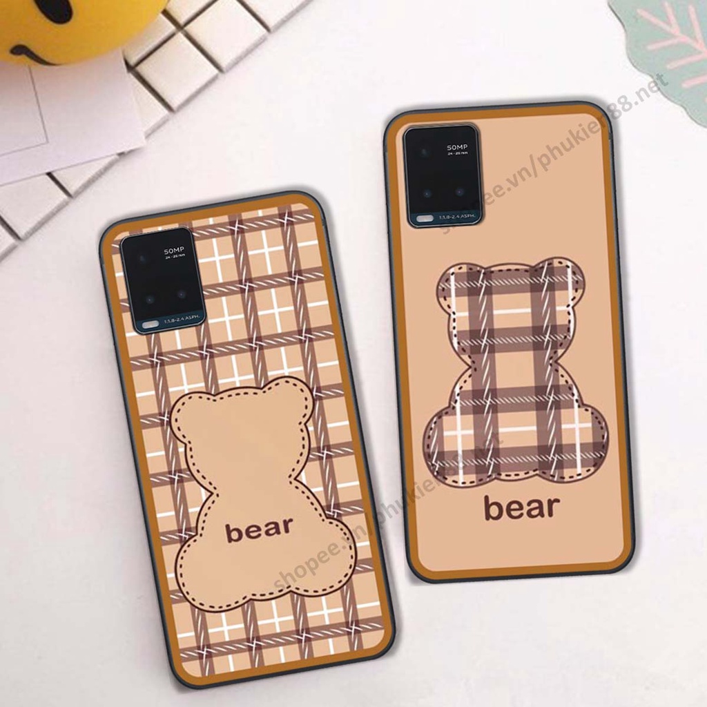 Ốp lưng Vivo Y21 / Y21s / Y33s ốp điện thoại LineBear, bé tóc xù, hoa siêu đẹp
