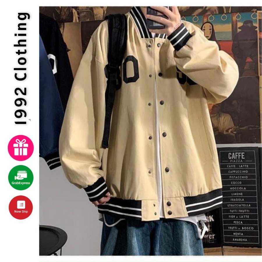 Áo Bomber 1992 Clothing Varsity Jacket Áo Khoác Dù Unisex nam nữ oversize form rộng 2 lớp