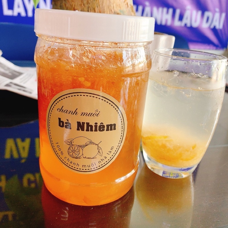 Chanh muối bà Nhiêm - chanh vàng muối thơm ngon không đắng hũ 1kg