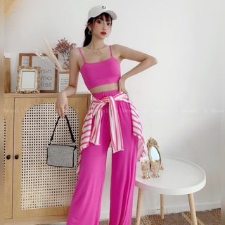 SET THỂ THAO ÁO DÂY 3 MÓN ÁO KHOÁC SỌC - LSEOUL