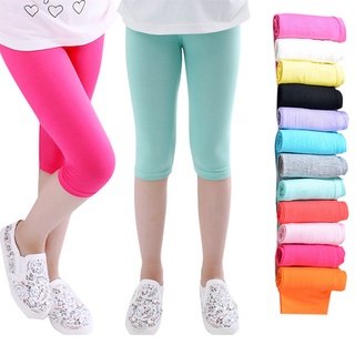 Quần legging lửng màu sắc kẹo ngọt dành cho bé gái 3-10 tuổi