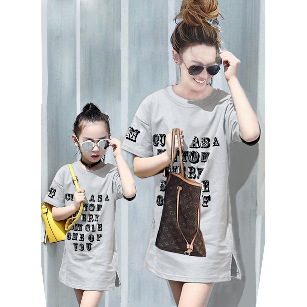 Combo 2 đầm mẹ bé in nhiệt