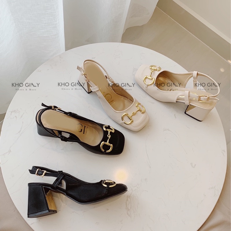 Giày cao gót Slingback GC vuông 02