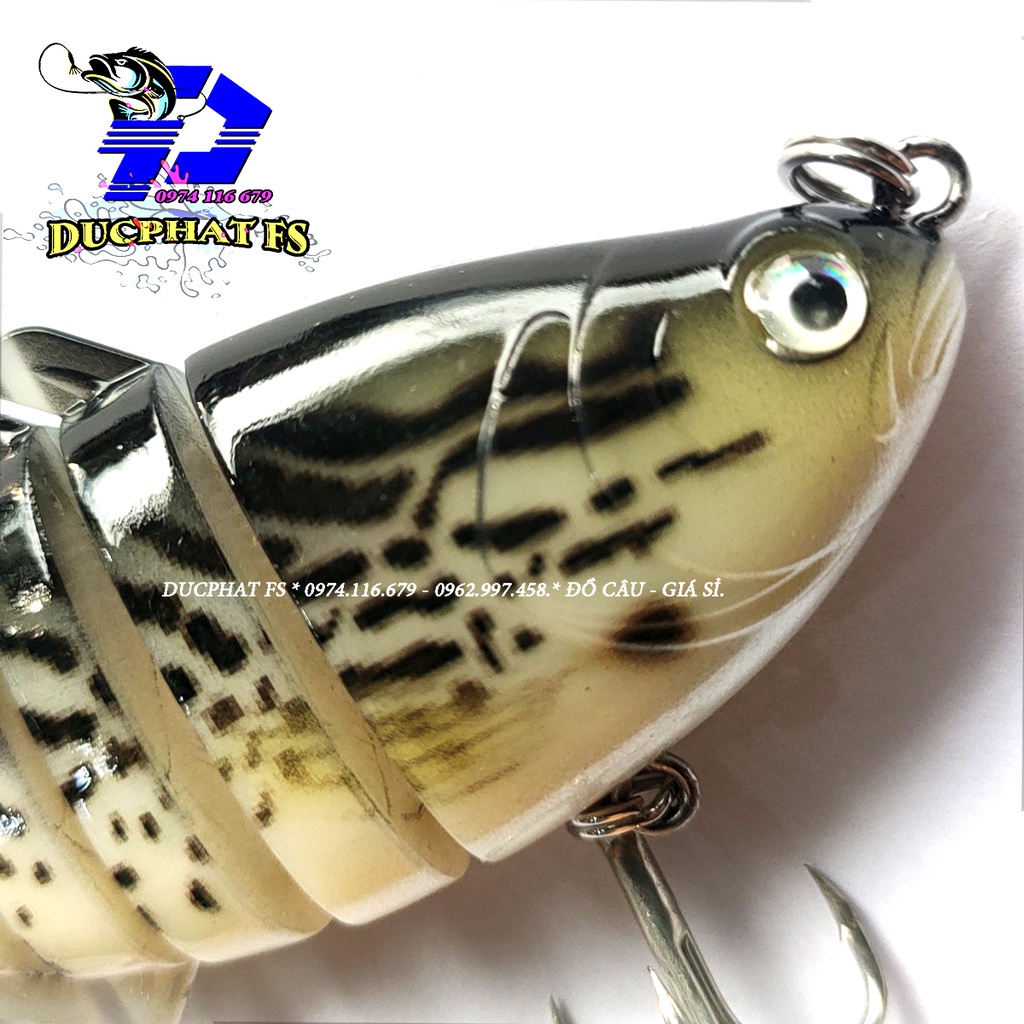 Mồi câu cá, câu lure 7 khúc câu cá lóc, cá bass, cá chẽm, nhồng - Mồi lure câu cá cực nhạy ( 16g / 9.5cm )