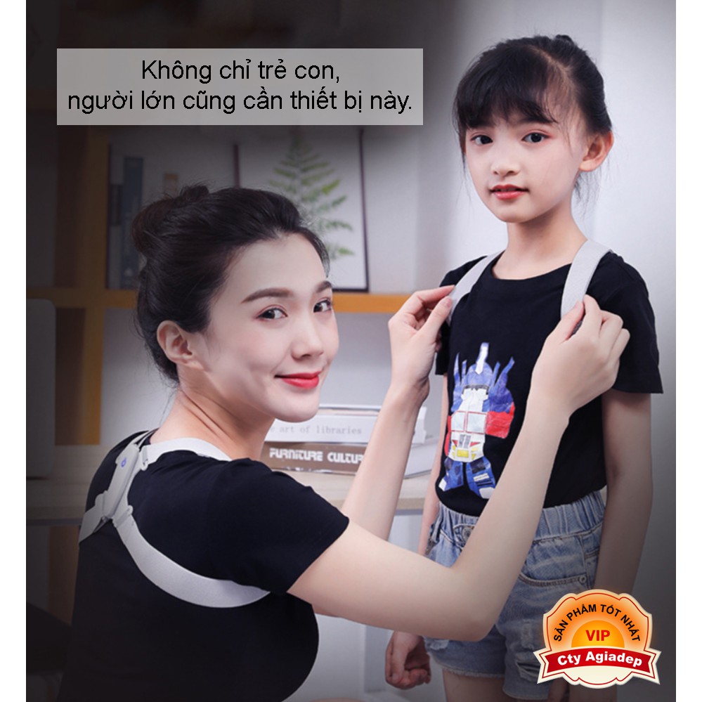 Đai đeo kèm máy rung chống gù lưng cho học sinh, người lớn