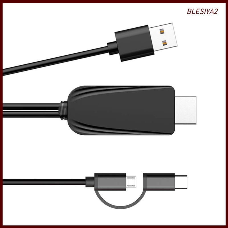 [BLESIYA2]Type C Micro USB to HDMI Cable Adapter for Smartphone to TV/Projector/Monitor